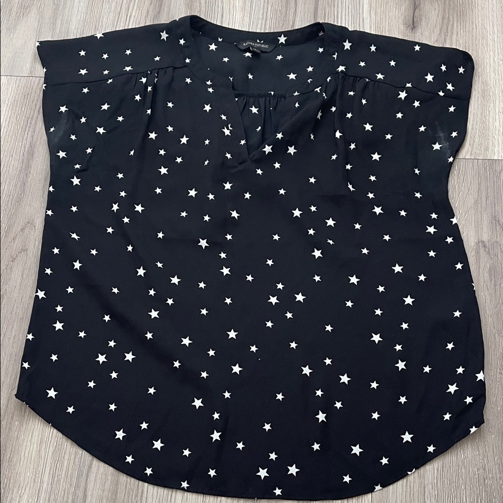 Banana Republic Black Star Pattern Blouse